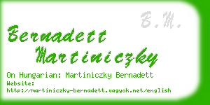 bernadett martiniczky business card